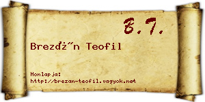Brezán Teofil névjegykártya